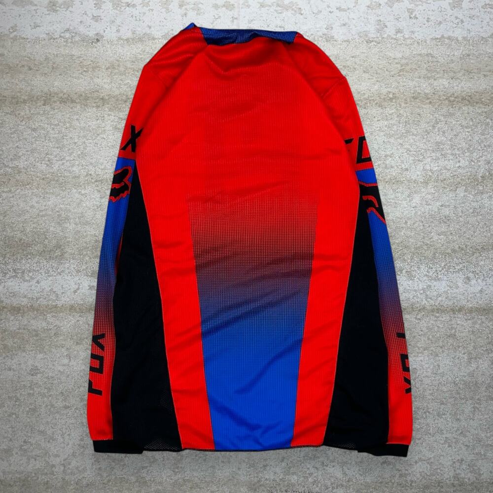 Vintage Y2K Fox Racing Motocross Shirt Jersey Youth XL Red Black Long Sleeve - Picture 2 of 3